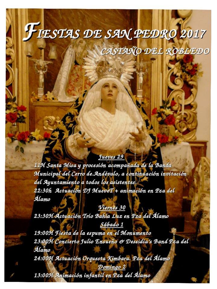 Fiestas patronales en honor a San Pedro 2017 Castaño del Robledo